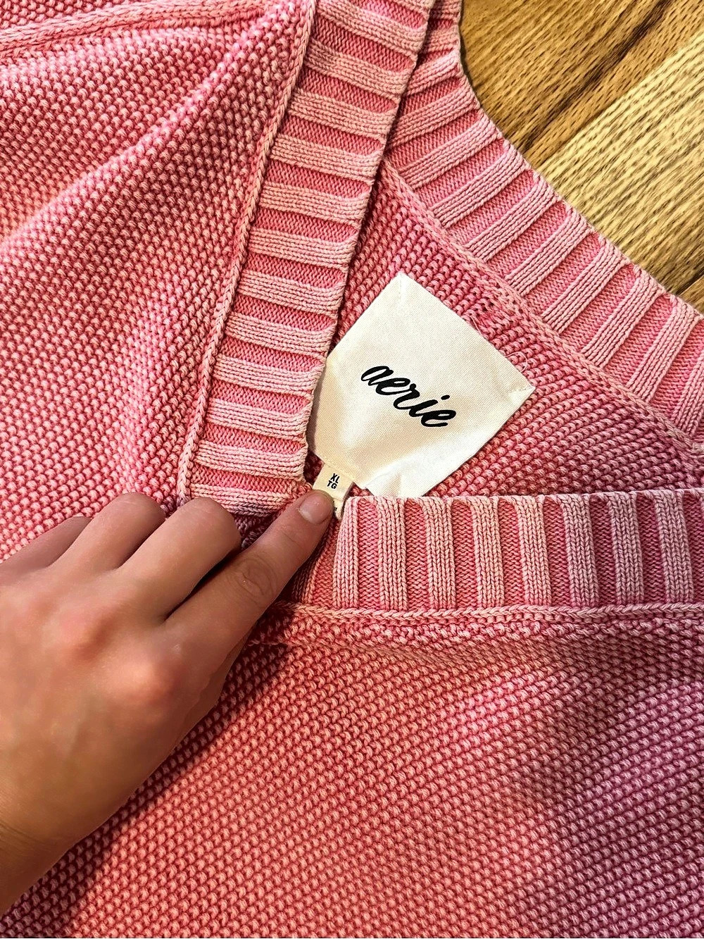 aerie Pink Crew Neck Sweater Like New XL